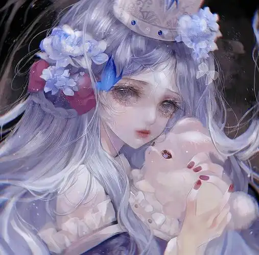 戴着王冠的绝美动漫女生头像