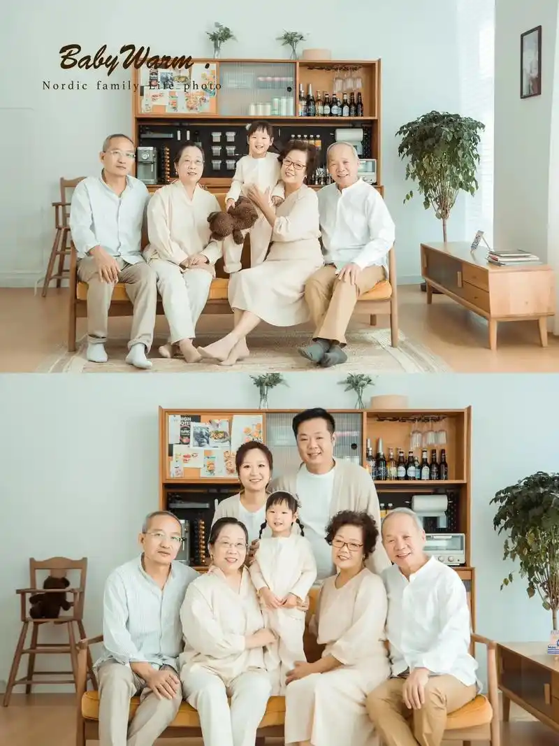 三代同堂的幸福定格成美好的一瞬间