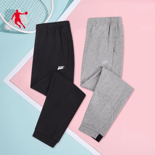 乔丹女裤运动裤长裤女2023春季新款宽松针织跑步卫裤裤子收口束脚