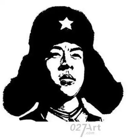 雷锋肖像简笔画粉笔