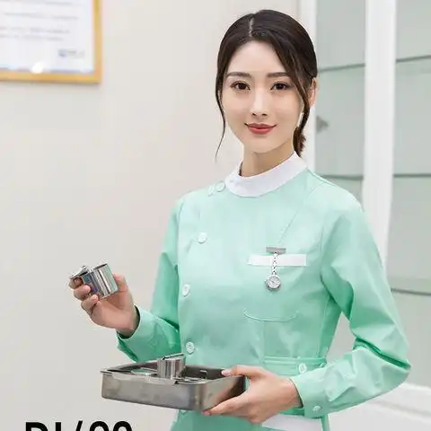 南丁格尔护士服长袖女分体套装口腔牙科整形医院医生工作服大码