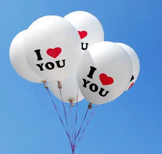 批发婚庆用品12寸圆形iloveyou气球加厚爱心