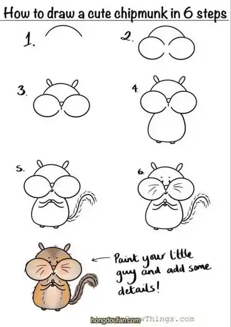 小松鼠简笔画简单步骤