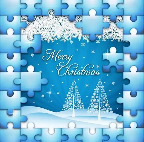 圣诞节拼图背景图片