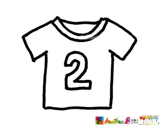 卡通夏装短袖简笔画短袖短裤套装简笔画