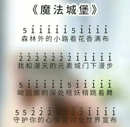 拇指琴琴谱魔法城堡骁爆米花