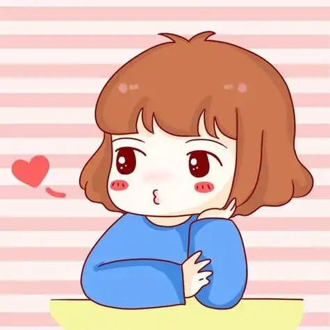 女用情侣头像:扒在课桌嘟嘴飞吻的短发女生头像