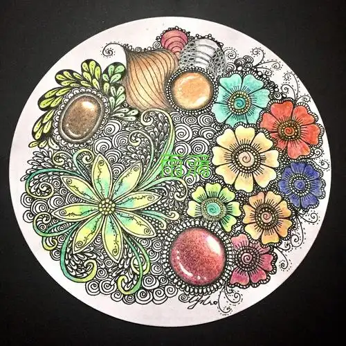 插画线描彩色线条装饰画点线面蝴蝶