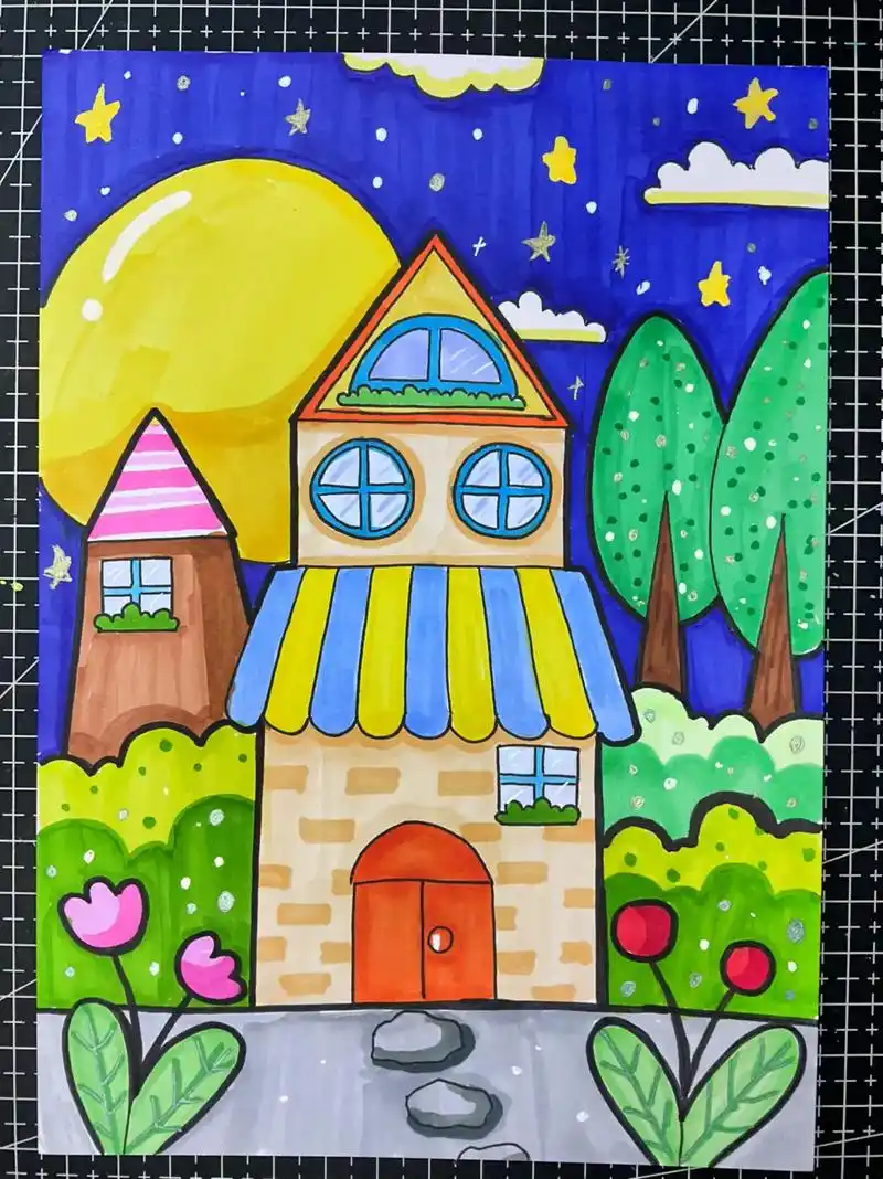 马克笔简笔画#可爱简笔画 #画画 #简笔画 #儿童绘画 # - 抖音