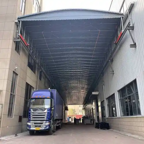 厂区卸货过道蓬电动伸缩雨棚四驱电机不卡顿鑫玉建