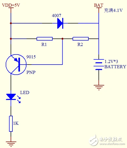 5v供电给充电电池充电,这个电路是否可以?