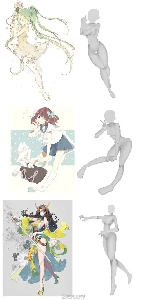 女性人体素描动漫人物人体训练