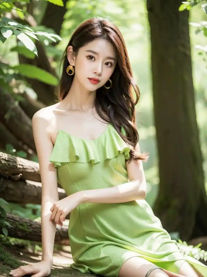 宁静自然果绿色女生艺术照#清纯甜美# #养眼美女# #校园女生