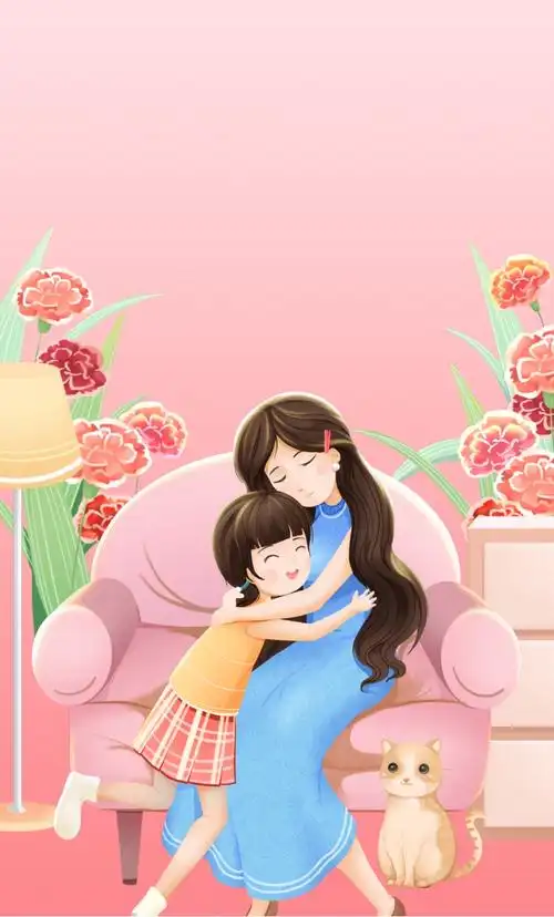 母亲节卡通插画风节日红包封面