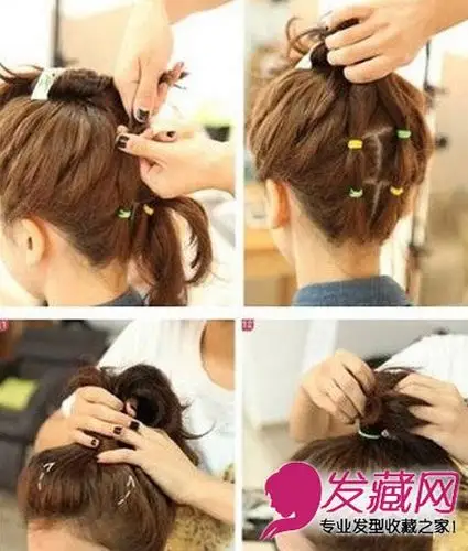 【图】短发怎么扎丸子头 时尚丸子头简单扎发发型(5)_编发教程_发藏网