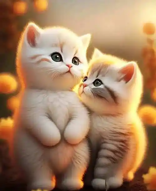 一对可爱的小猫咪,萌化了!