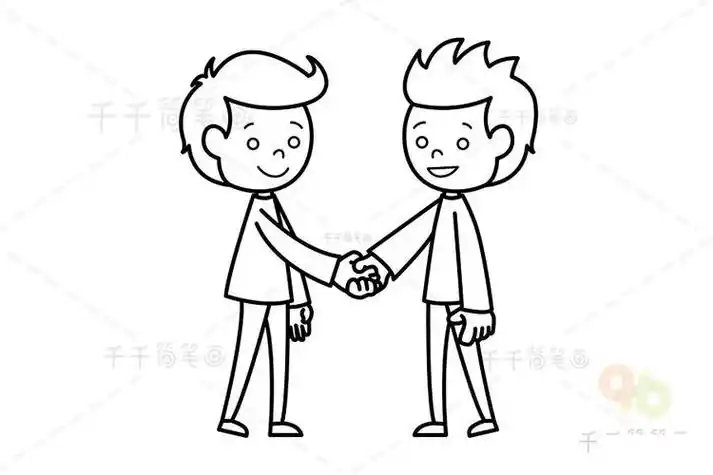 人物简笔画 男孩握手简笔画今天给大家带来了两个可爱的小朋友