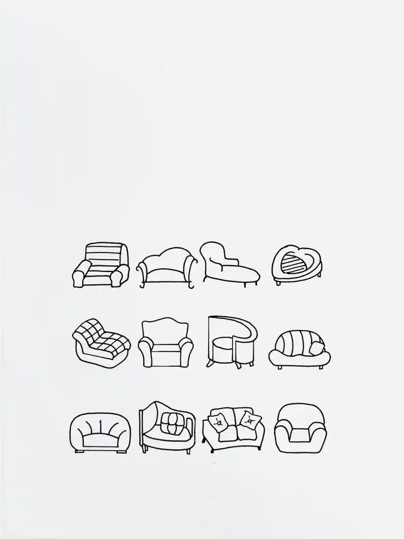 【简笔画】沙发0915 分享一组沙发0915简笔画 大家还喜欢什么