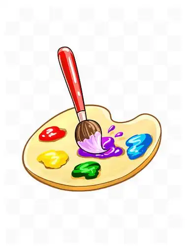 调色盒颜料卡通手绘插画