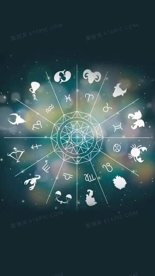 蓝色12星座矢量图h5背景