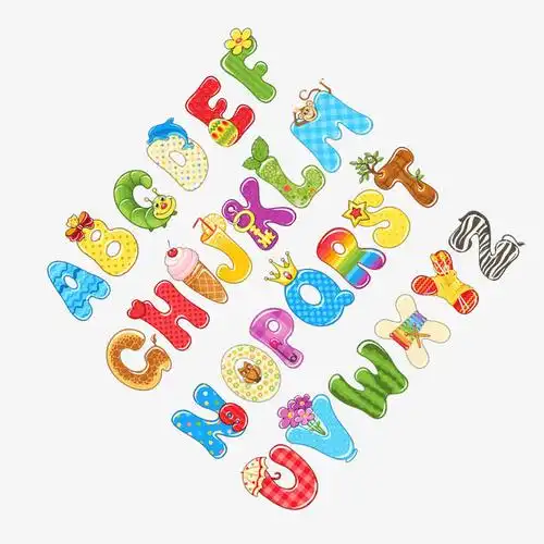 彩色卡通英文字母