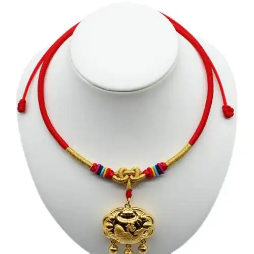 婴儿童金锁挂绳子宝宝平安项圈链绳