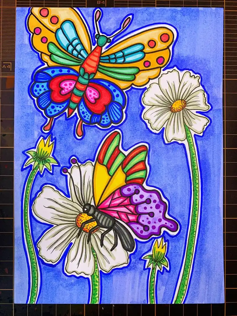 蝴蝶飞舞创意儿童画68