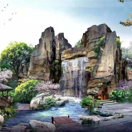 瀑布流水效果图