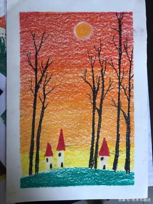 美术工作室重彩油画棒教程-鹦鹉(羽毛的画法)素材分享充满创意有趣的