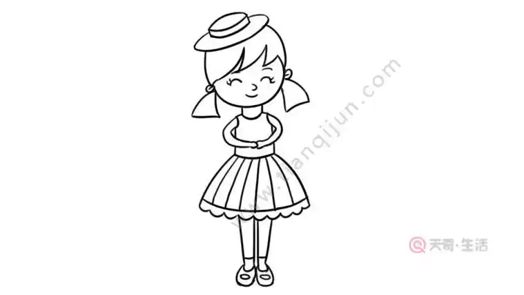 小女孩简笔画图片大全可爱,小女孩简笔画漂亮可爱- 三君经验百科网