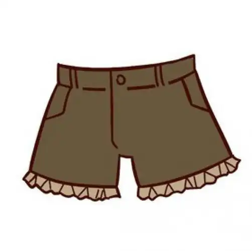 短裤卡通简笔画彩色