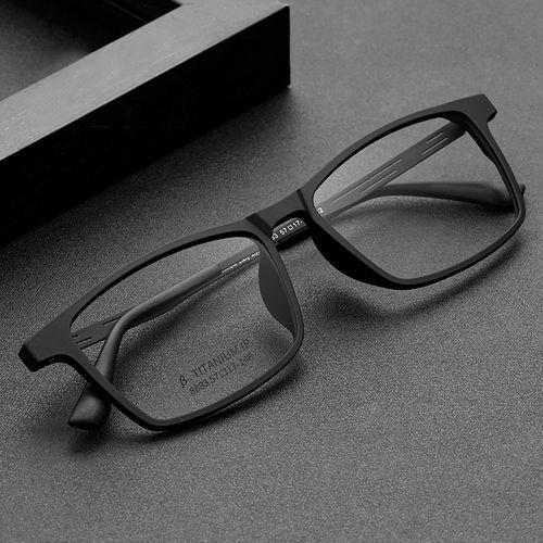 超轻大框近视眼镜男网上配镜适合脸大的纯钛大脸150mm眼镜框男款