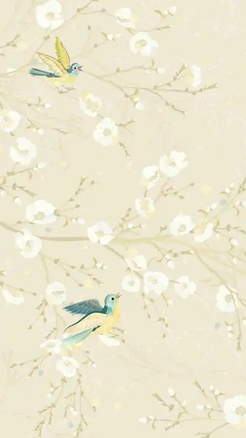 壁纸-淡雅风-黄底白花