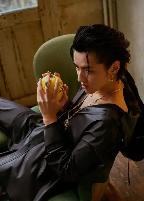 吴亦凡颜值太能打,身穿皮衣套装出镜,半湿发大背头潇洒帅气