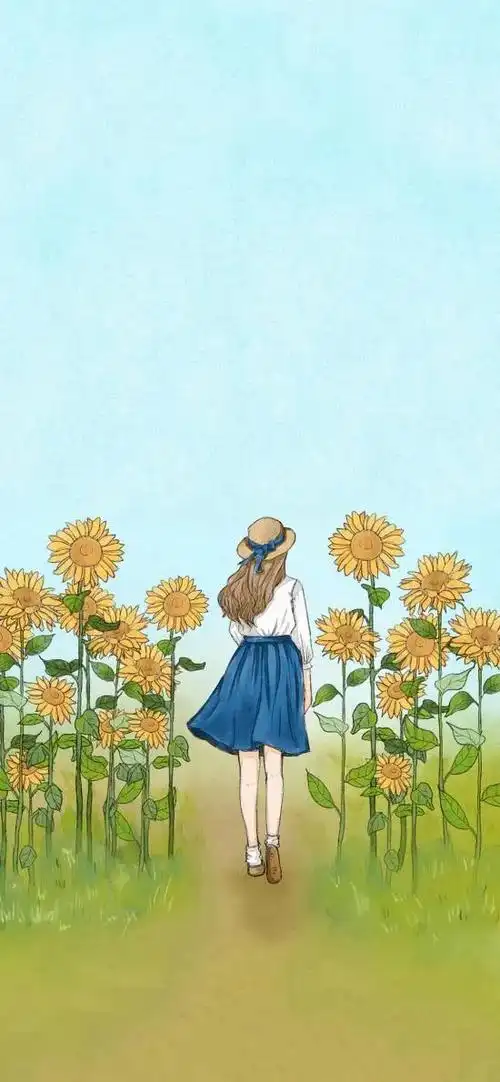 2022最火背景图片唯美(唯美女生手绘背影壁纸)