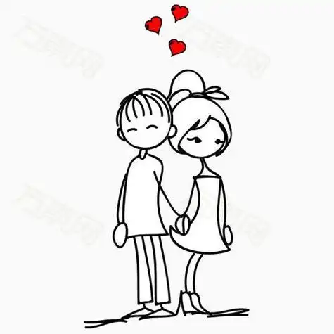 动漫简笔画卡通漫画手绘头像线稿600600手绘情侣牵手简笔画