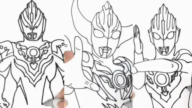 欧布奥特曼手绘线稿教程合集爆炎暗耀原生黑化你更喜欢谁