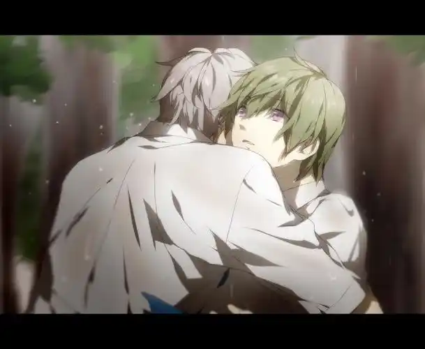 求两个男生一起淋雨的手绘图,或者同人图动漫图都可以