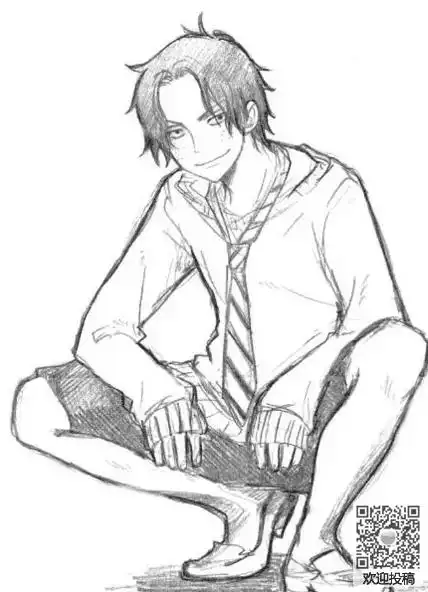 动漫帅气男生素描铅笔画图片大全