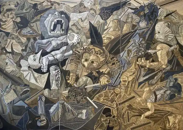 曹力全球抗疫图警世之战创作谈