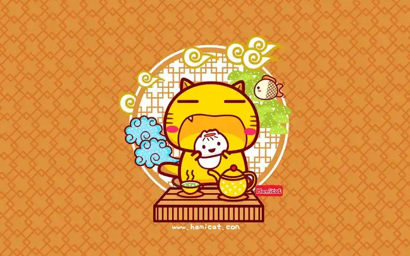 哈咪猫中国风卡通图片电脑壁纸