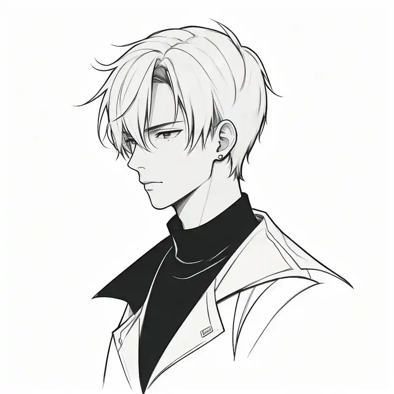 96高冷男神侧脸素描头像94