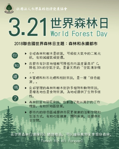 2018 世界森林日 (world forest day)