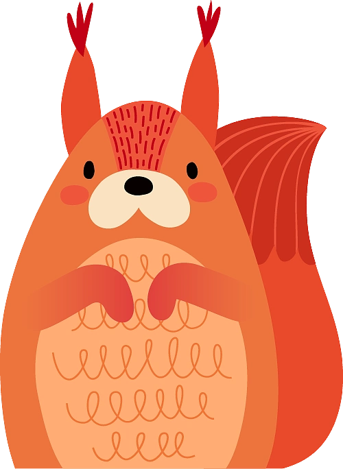 松鼠卡通动物形象png免扣素材