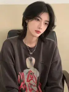 假发中性狼尾帅气时尚个性蓬松中分刘海氛围感显白男女通用全发套