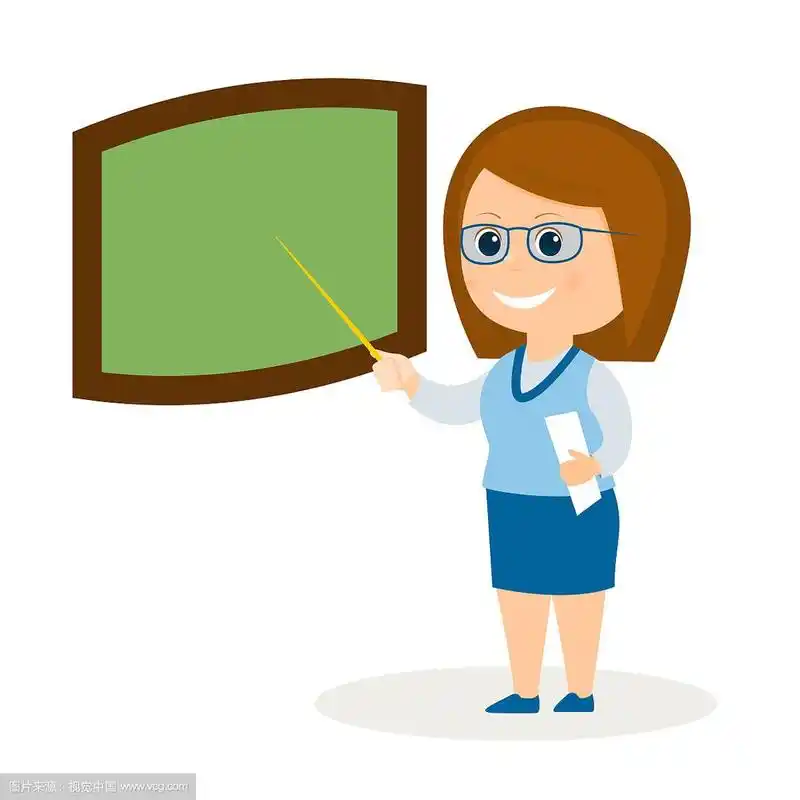 卡通老师在黑板上