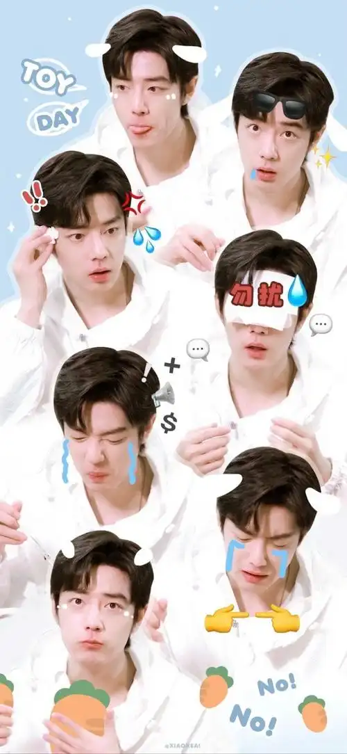 肖战[超话]##肖战#  喜欢存一些拼贴风壁纸06昨天的牛仔造型好适合