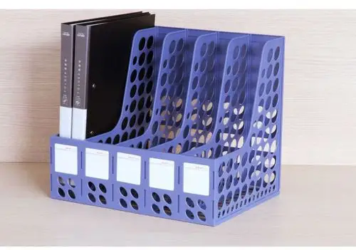 得力9837 五联文件框 塑料收纳框资料筐桌面文件栏文件架