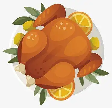 矢量卡通手绘烤鸭