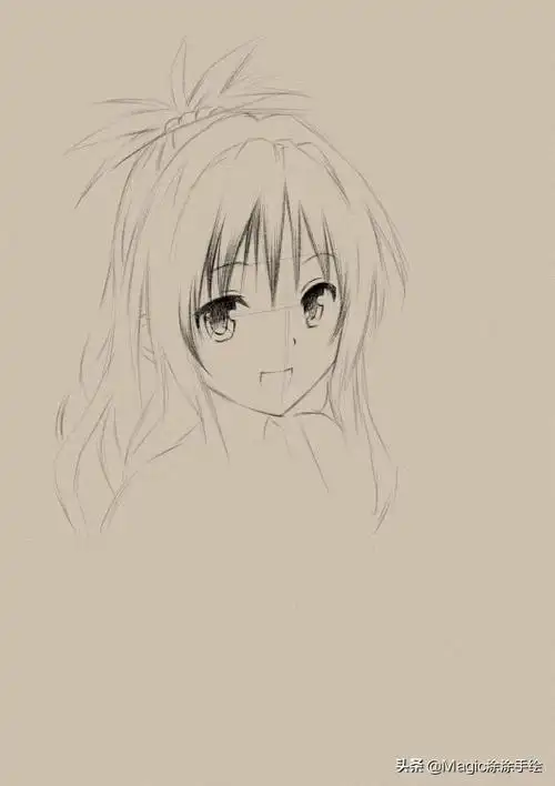 漫画女生图片素描简单图片(教你画一张可爱的动漫女孩) - 赤虎壹号
